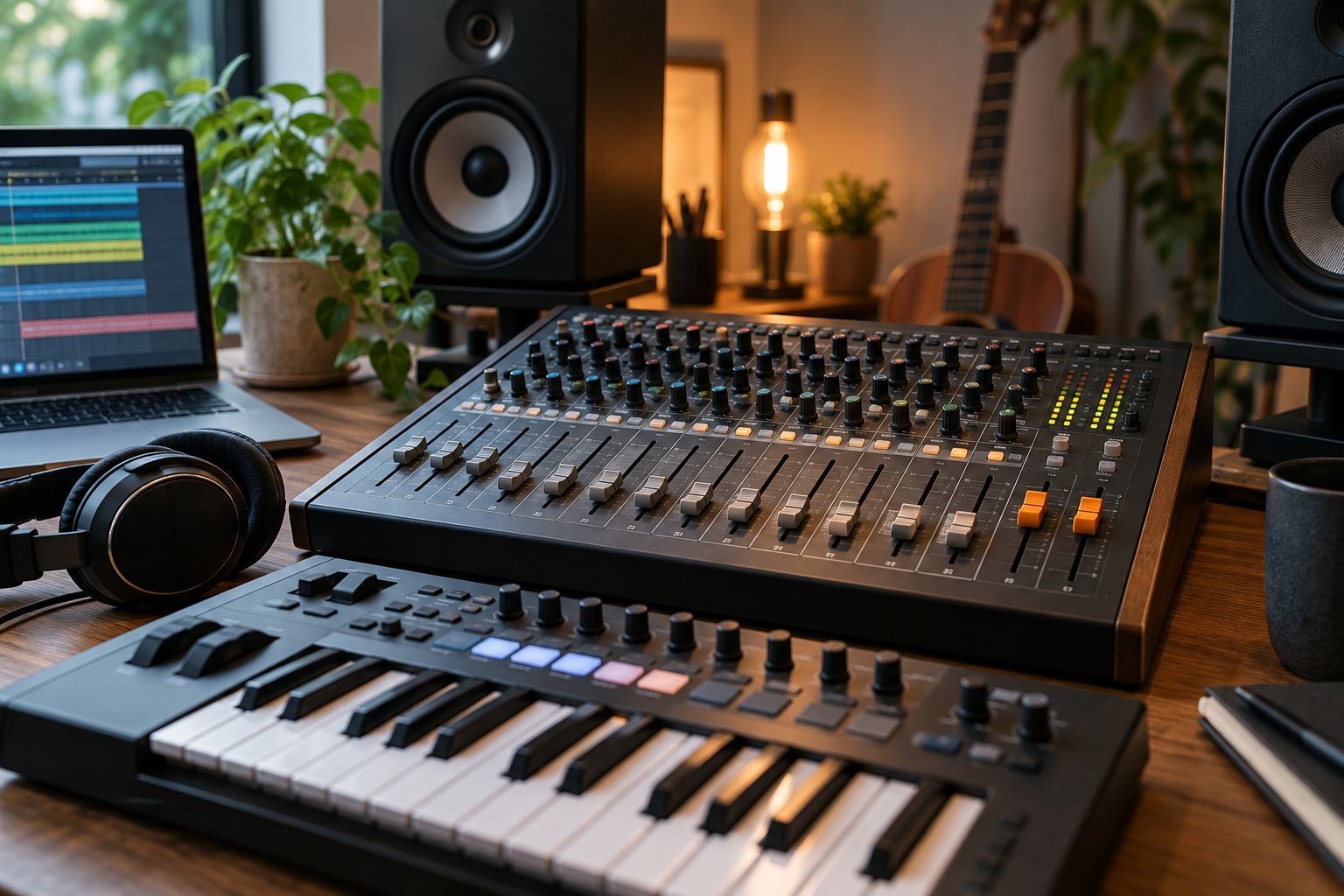 Illustrative mixer channels and effect returns